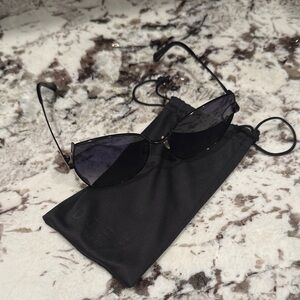 Diff Eyewear Donna Black Cat-Eye Women's Sunglasses with Dark Lenses